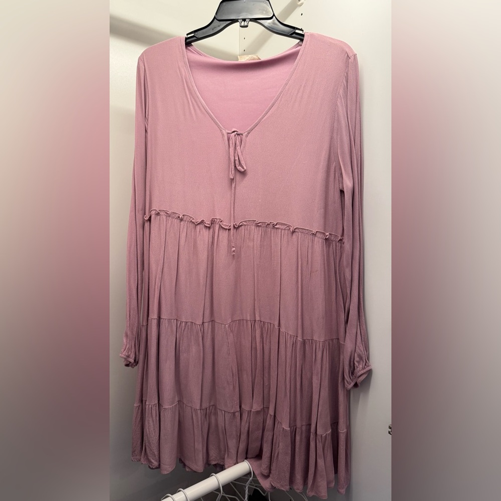 Altar’d state Chic Pink Long-Sleeve Dress